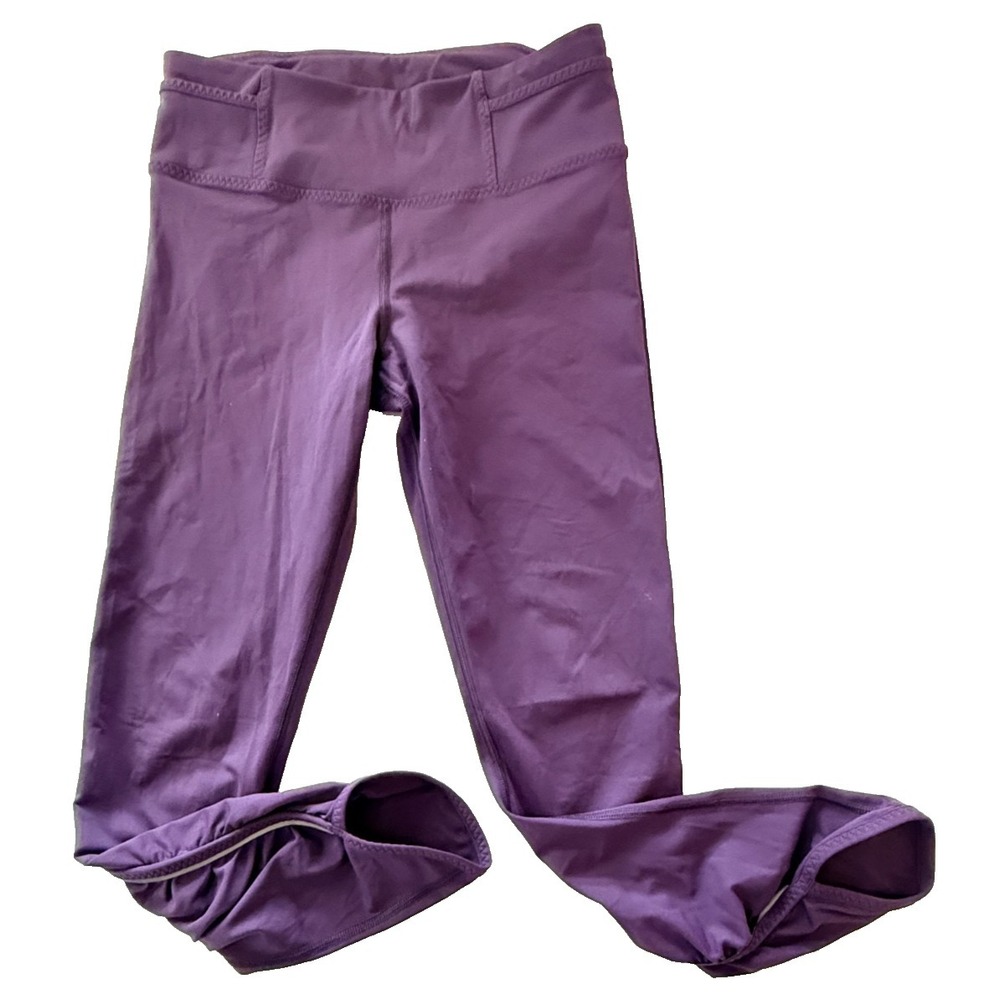 Lululemon Ruched Ankle Leggings Womens Size 6 Purple Running Yoga